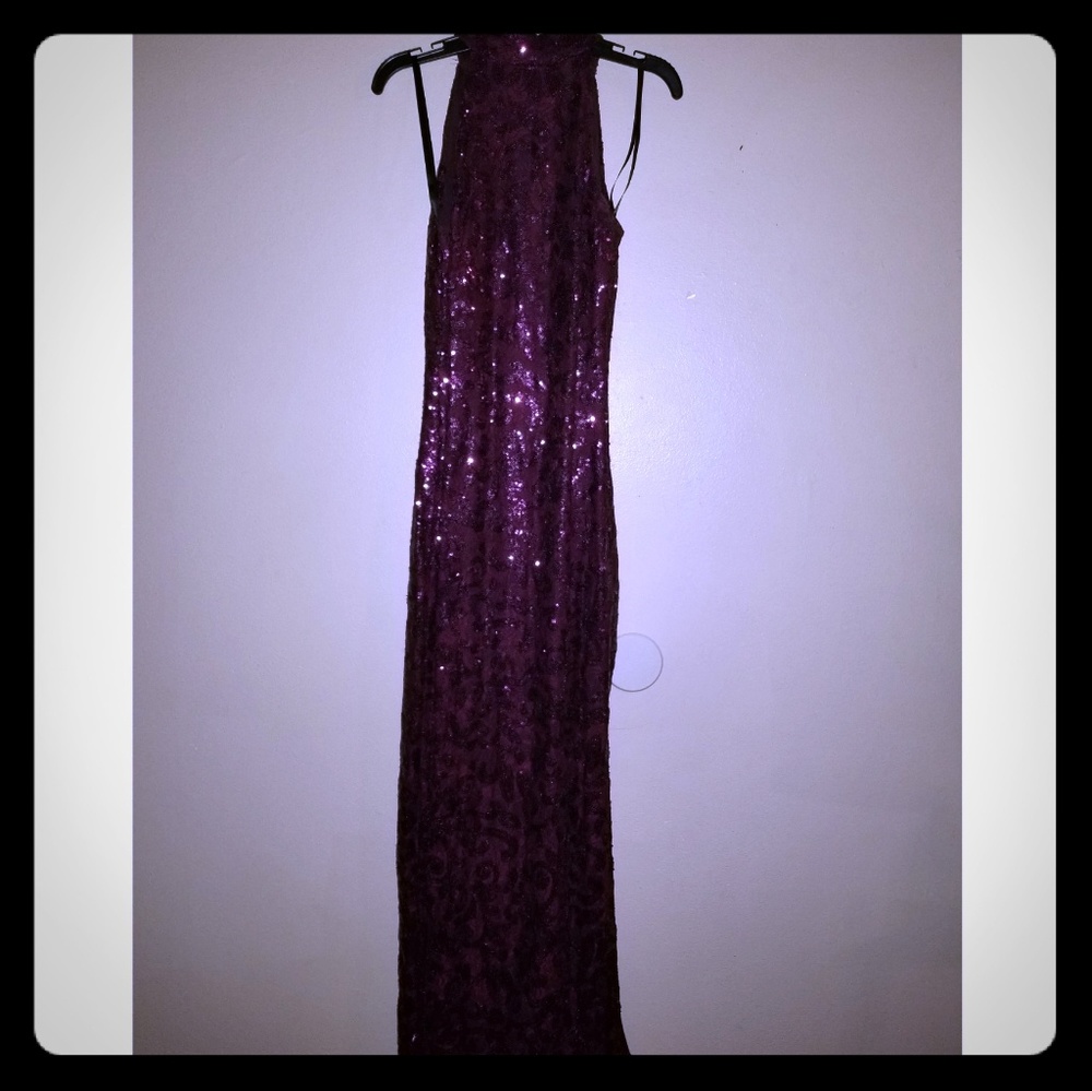 Shiny purple elegant formal dress